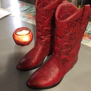 Red cowboy boots